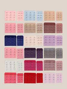 3/36pcs Large Capacity Mixed Elastic Bra Extender Set, 3 Rows 2 Hooks 3 Hooks, Comfortable Adjustable Back Bra Strap Extender, Premium Stitched Soft, Bra Extender - Multicolor - View 2