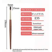 FLUFFIN 1 Stück E35 Präzisions-Faltenpinsel aus Rosshaar, kleiner Falten-Blending-Make-up-Pinsel, hochwertig, Rosenholz mit Kupferrohr - Rotbraun - Übersicht 7