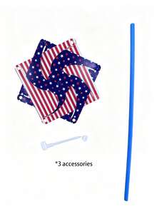 4pcs Patriotic Decoration Set - American Flag Sports Parade Headband And Wristband Combination, Suitable For Independence Day Parade,Party - Multicolor - View 8