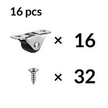 Mini Hidden Caster Wheels With Screws, Silent Furniture Rollers, Low Profile Rubber Wheels, Suitable For Storage Boxes, Cabinets, Toy Boxes And DIY Furniture - 0.5in - View 11