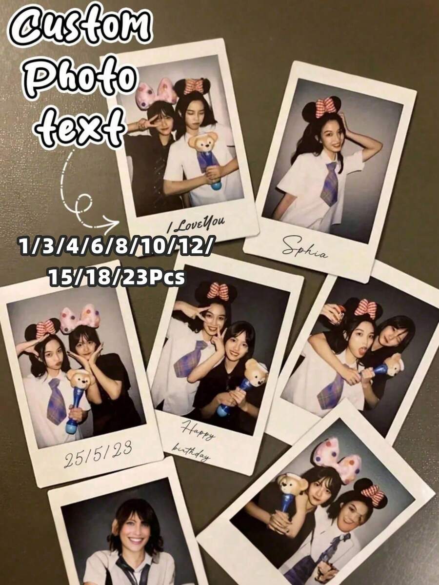 1/3/4/6/8/10/12/15/18/23pcs Customized Photo Booth Prints, Wedding Photo Booth Cards, Photo Booth Strip Frames, Multi-Functional, Decorative (Please Do Not Upload Photos With Poor Lighting, As The Printed Photos Will Not Look Good), Personalized Gift
