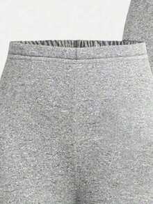 3pcs/Set Teen Girls Solid Color Basic Sports Leggings Slim Fit Athletic Pants Suitable For Spring, Autumn, Summer, Can Be Layered Or Matched - Grey - View 3