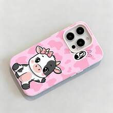 Tema de vaca negra, blanca y rosafunda de teléfono Fundas compatibles con ,Apple,VIVO,OPPO,,, y Honor.Fabricadas en silicona TPU,ofrecen protección contra golpes y caídas. - Rosa - Ver 6