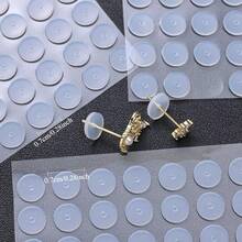 7MM Transaprent Silicone Flying Saucer Earring Backs Soft Disc Nose Lip Labret Belly Ring Anti-Sinking Pads, Lightweight Piercing Nuts For Studs - Clear - View 4