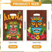 10個夏威夷 Aloha 派對禮品袋 Tiki Luau 派對禮物袋，附手把，適用於夏威夷生日派對裝飾、夏季海灘派對用品 - 彩色 - 查看 4