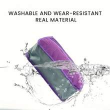 Bolsa de Almacenamiento Multifuncional Plegable con Doble Cremallera, Gran Capacidad para Organizar Maquillaje y Artículos de Aseo, Bolsa de Clasificación Grande - Oro rosa - Ver 6