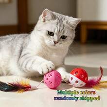 4/2/1/8入寵物貓羽毛球玩具，貓咪解悶互動追逐逗貓玩具，室內遊戲亮色自娛尾羽毛玩具 - 給家庭寵物和寵物愛好者的完美節日禮物，貓咪最愛的玩具 - 彩色 - 查看 16