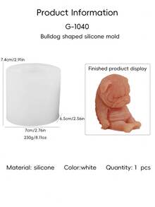 1pc Cute Puppy Shaped Candle Silicone Mold - A-White - View 4