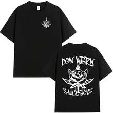 Rapper Eladio Carrion 2025  Album Doppelseitig Bedrucktes T-Shirt Herren Hip-Hop Sommer Hochwertiges T-Shirt Lose Übergroße Oberteile - Schwarz - Übersicht 1