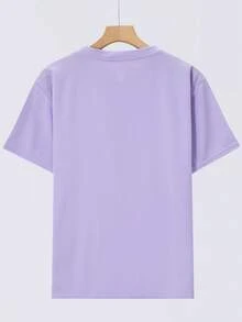Camiseta con diseño de fútbol americano para niños y niñas - Diseño de estrellas en rojo, blanco y azul estilo cómic, con un divertido tema festivo, refleja el entusiasmo de los niños por lo - Morado - Ver 2
