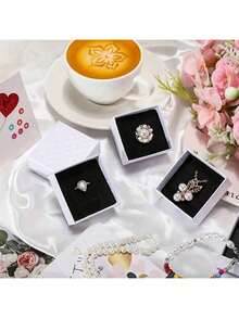 2/5/8/10/12/15pcs-Jewelry Box, Diamond Pattern Jewelry Packaging Box, Silver Necklace Box, Ring Earring Storage Box - Gift Boxes - View 10