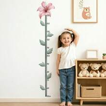 1PC Kids Growth Chart Wall Sticker, Pink Lily Flower Height Ruler, Botanical Measurement Decals, Removable Wall Art For Girls Bedroom Home Decor - Multicolor - View 3