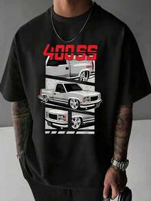 yera Hombre con Diseño Gráfico Camioneta 400SS Clásica, Estilo Urbano, Algodón Suave y Cómoda, Ideal para Uso Diario y Regalo para Amantes de Autos Muscle, Expresa Tu Personalidad al Máximo! - Negro - Ver 1