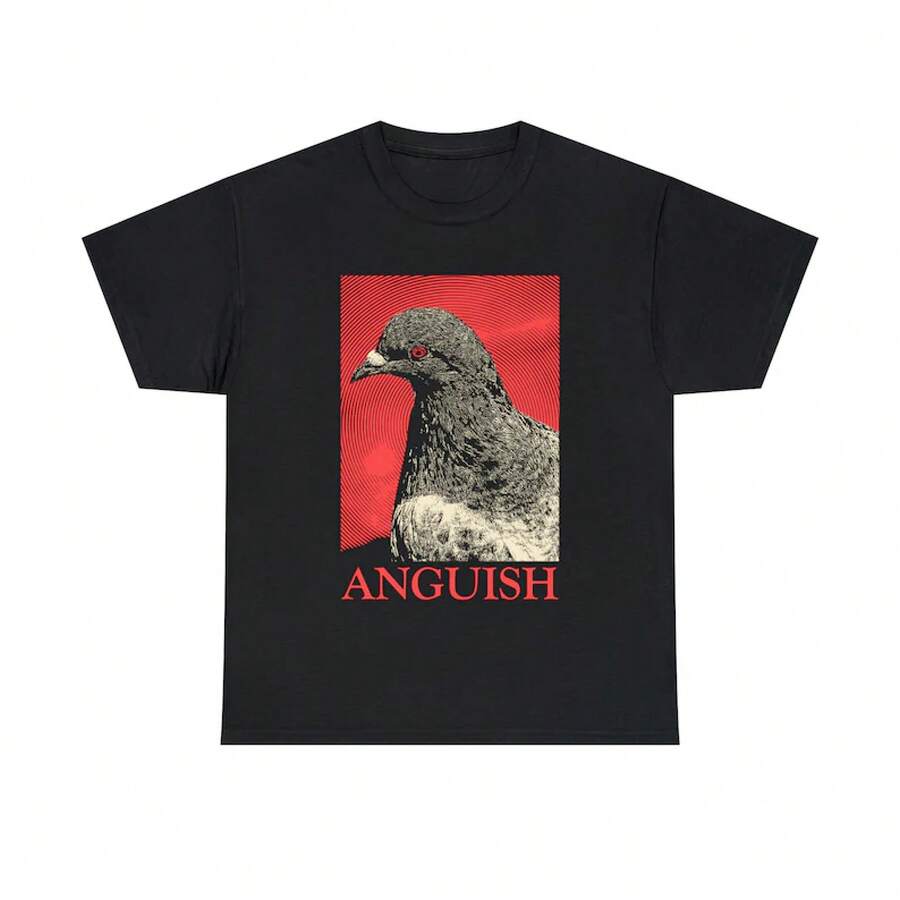 Camiseta paloma ansiosa - Negro - Ver 1