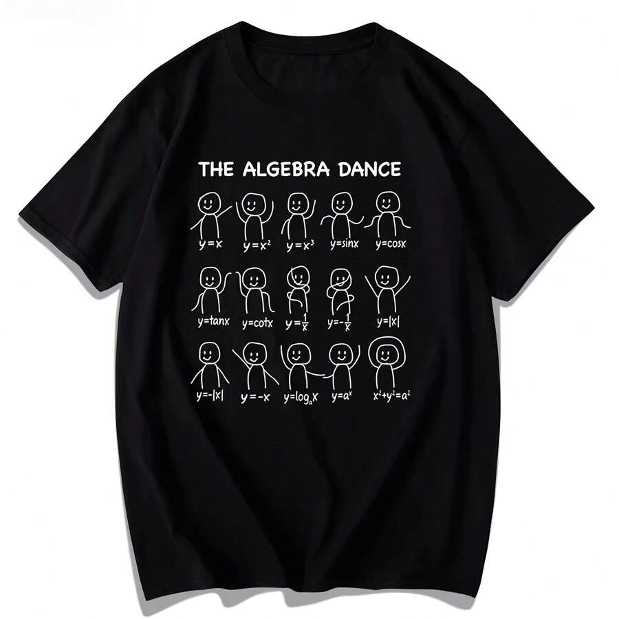 Quadratic Algebraic Equations Trigonometric Functions Fun Mathematics Dance Summer Short-Sleeved T-Shirt - Multicolor - View 1