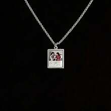 Dây chuyền mặt dây chuyền tròn đính đá Cubic Zirconia và đá pha lê lấp lánh tùy chỉnh, dây chuyền mặt ảnh kỷ niệm cá nhân hóa cho cặp đôi, quà tặng cho cô ấy - Nhiều màu - Xem 8
