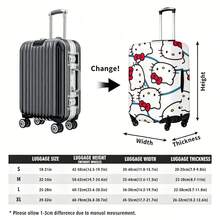 Miniso Cute Hello Kitty Head Print Luggage Cover, Elastic Washable Suitcase Protector, Kawaii Anti-Scratch Dustproof Travel Skin - Color - View 4