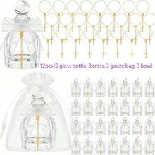 4/12/24/36 Pieces/Set (24 Pieces Including 6 Glass Bottles, 6 Rose Bead Bracelets, 6 Lace Bows, 6 Gauze Bags) Church Ceremony Supplies Ideal Gift For First Baptism Ceremony Wedding And Birthday Celebration Party Decorations - View 10