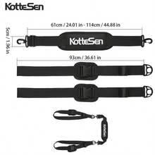 KotteSen 可調節衝浪板槳板肩帶，便攜式 SUP 板攜帶帶加厚緩衝墊，可調節長度省力不磨皮膚快速釋放衝浪板肩帶，槳板攜帶帶，戶外便攜式槳板獨木舟通用肩帶 - 黑色 - 查看 3