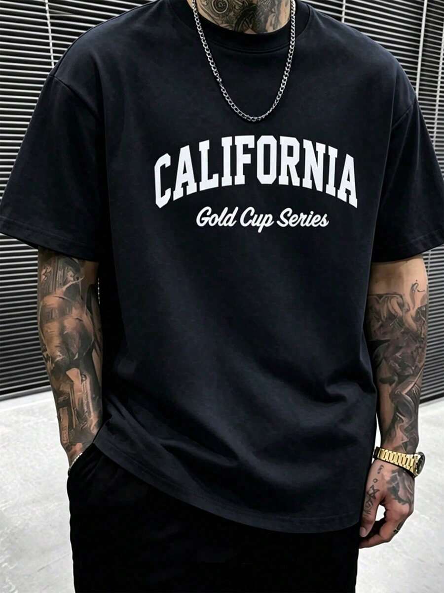 Camiseta de Algodón para Hombre con Estampado "El Papá Más Genial del Mundo", Regalo Casual para el Día del Padre. - Negro - Ver 1