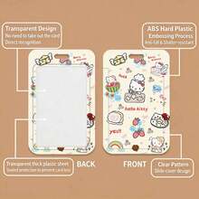 MINISO 可愛三麗鷗 Hello Kitty 角色直立式滑動卡套，附掛繩或編織皮革掛繩的動漫 ID 識別證套，開學季送給青少年女孩學生的禮物 - 樣式 2 - 查看 4