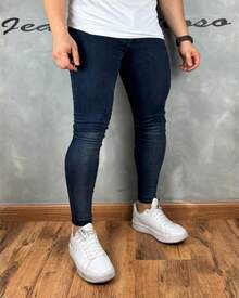 Premium Basic Skinny Jeans 016 2% Elastane - Dark Wash - View 3