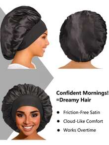 1pc Luxury Satin Sleep Bonnet With Adjustable Bow, Lightweight Hair Protection Cap, Suitable For Curly/Braided/Natural Hair, Multiple Colors Available, Essential For Nighttime Hair Care, Soft And Comfortable, Perfect For Beauty And Travel - View 8