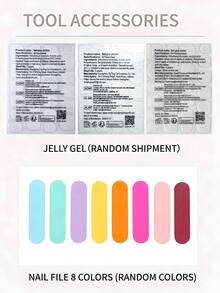 10片手工穿戴甲，中長方型，裸色底色配珍珠白法式指尖，極光粉飾面，優雅極簡度假風，適合日常佩戴與派對 - 彩色 - 查看 6