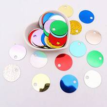 20g 58pcs Flat Round Loose Sequins 30mm Large Hole Sequin 3cm Bulk Embroidery Craft Sequin Colorful PVC Iridescent Applique For Garment Jewelry Making DIY Sewing Accessories, Aesthetic - 20 Grams - View 21
