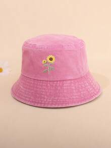 Sunflower Print Distressed Bucket Hat, Casual Outdoor Sun Protection Hat For Men And Women - Bucket Hat - View 20