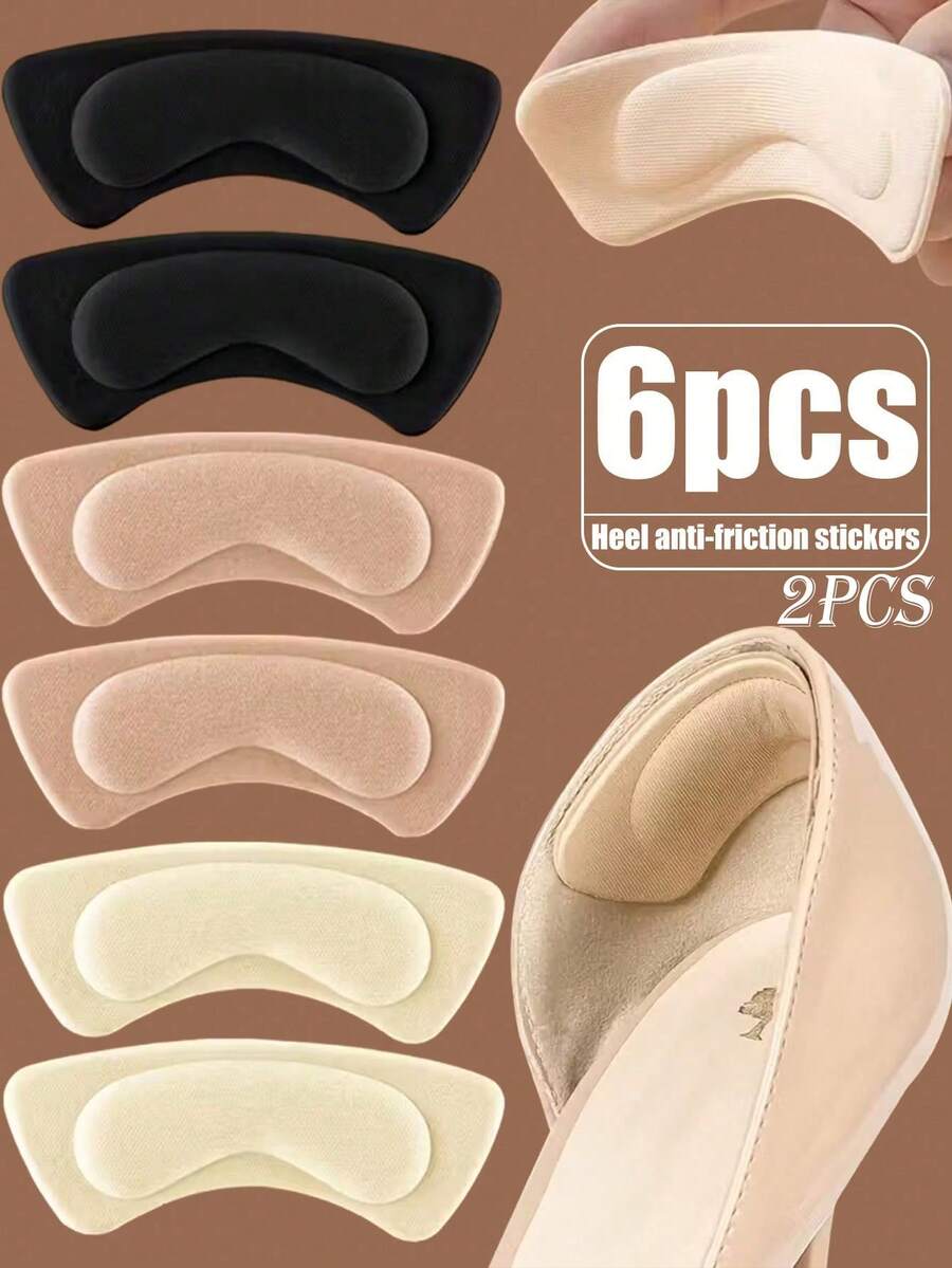 6pcs/2pcs De Plantillas Acolchadas Engrosadas, Protectores De Talón, Antideslizantes Y Amortiguadores, Adecuados Para Tacones Altos, Zapatos De Vestir, Adecuados Para Caminar, Correr.