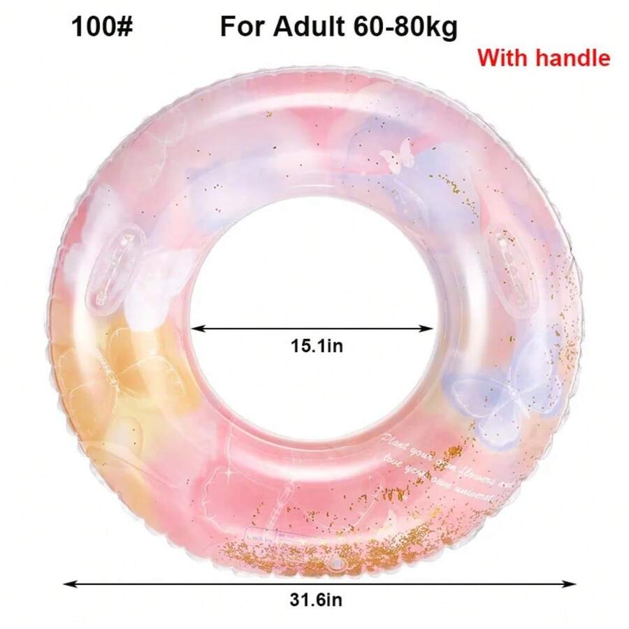 Women Inflatable Swimming Ring Pool Floats Circle Swimming Tube Summer Beach Water Sport Adult Swimming Float - Rosa-100 - Ver 1