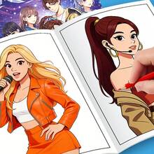 Fashion K-POP Idol Coloring Book With Cute Cartoon Characters, Portable Relaxation Coloring Pages For Stress Relief, Creative Art Supplies Gift For K-POP Lovers Girls Teens - Single Piece - View 5