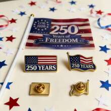USA 250th Anniversary Flag-Shaped Brooch, 250th Anniversary Commemorative American Flag Memorial Day Decoration - National Flag - View 1