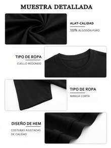 Camiseta infantil con estampado de oso de 's para niños y niñas, estilo casual, ideal para el día a día y para fans de los videojuegos de terror. - Negro - Ver 6