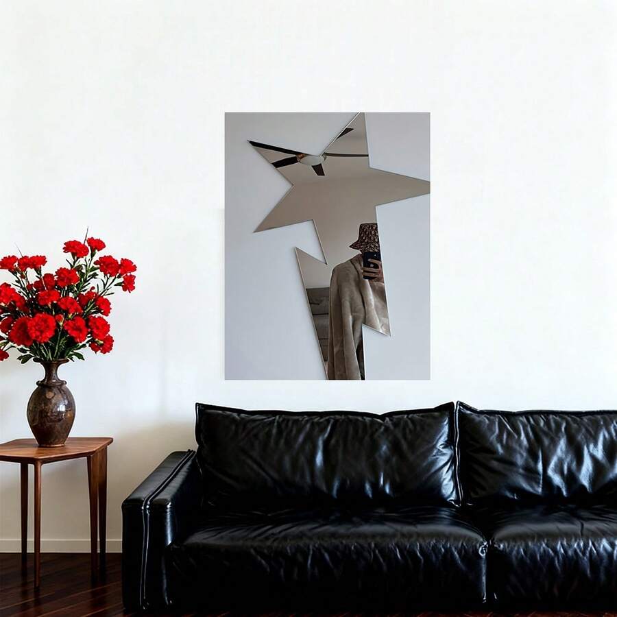 Pintura decorativa de lona enmarcada 2D Plano 2D, Plano 2D, Diseño Gráfico Individual 2D, Póster Único de Estrella con Marco, Perfecto para Decorar Dormitorios, Pasillos y Paredes, Tema de Invierno en Impresión sobre Lienzo, Plano 2D - Cuadros decorativos con marco - Ver 1