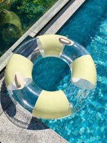 Cute Macaron Color Pool Float Set, Glitter Sequin Inflatable Swim Ring + Mesh Water Hammock Lounge Chair, Essential For Adult Summer Vacation - Multicolor - View 9