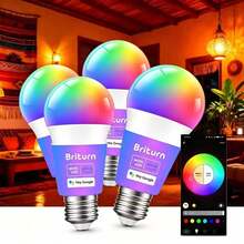 EDVELLA 9W RGB+CCT WiFi Smart LED Bulb, Color Changing And Dimming, Music Sync, E26 Base, Remote Control Via Mobile App, Smart Home Bulb With Motion Sensor, Makes A Great Gift. - 4 PCS - View 12