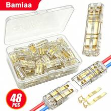 12pcs/60pcs Dual-Wire Insertion Connector, 2-Pin 2-Port, PVC Insulated, Copper Contact Material, Quick Connect Terminal, No-Load Power Mode, With Locking Clip, For LED Wire Connection In Automotive And Household - Multicolor - View 17