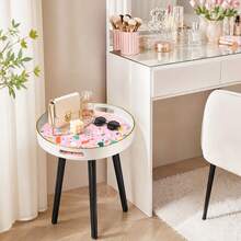 1/3 piezas Mesa lateral redonda, mini mesa de café para dormitorio, estantería de almacenamiento simple, mesa móvil, mesa de café para sofá, bandeja de café redonda, decoración estética de habitación, decoración de baño, decoración de dormitorio - Multicolor - Ver 5