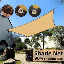 High-Density Breathable Snow-Proof Multifunctional Outdoor Shade Net, With High-Density UV Protection, Snow-Proof, Frost-Proof Functions, Suitable For Patios, Picnics, Carports, Gardens, Balconies, Pavilions, Beaches, Courtyards And Rooftops, Easy Installation, Reinforced Four Corners, Durable Edges. - Beige - View 1