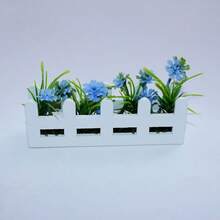 1pc Miniature Fence Floral Decoration, Dollhouse Yard Decorative Fence, Artificial Flower Ornament, Home Decor, Micro Scene Photography Prop Model, Fence Model Decoration, Desktop Ornament, Christmas Gift - 4 Miniature Fences - View 10
