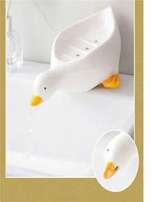 1 buah Rak Sabun Berbentuk Bebek Kuning, Bahan Plastik, Cocok untuk Kotak Sabun di Meja Dapur dan Kamar Mandi, Wadah Sabun Anti Selip, Aksesori Kamar Mandi - A - View 7