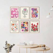 Arte de Pared del Mercado de Flores, Psteres de Matisse y Cuadros de Flores - Juego de Impresin Abstracta para Recmara y Sala de Estar - 8 inchx10 inch Sin Marco - Flor 05 - Ver 5