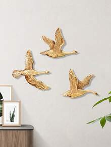 1 pieza Adorno de pared colgante de resina con forma de golondrina, decoración de pared, pájaro volador, adorno de pared de ganso, decoración suave para el hogar, adorno de pared de estilo de lujo tallado, artesanía de pájaro volador para decoración de pared, relieve 3D colgante de pared, se puede colgar directamente en la pared de fondo, entrada, pasillo, adecuado para diversas escenas del hogar - multicolor - Ver 7