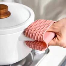 Insulated Plaid Silicone Anti-Scald Oven Mitts, Baking Oven Microwave Plate Gripper, Non-Slip Heat-Resistant Hand Clips - View 3