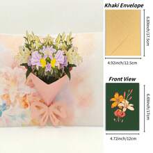 1set Pop-Up 3D Lily Flower Greeting Card With Envelope, Suitable For Teacher's Day, Friend's Birthday And Other Occasions, Creating A Warm And Casual Gift Atmosphere - View 10