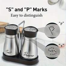 1set Salt And Pepper Shaker Set, Reusable Glass Bottom Salt And Pepper Shakers With Stainless Steel Lids, Easy To Clean, Suitable For Kitchen Cooking Table, RV, Camping, BBQ. Seasoning Bottles. Salt And Pepper Bottles, Essential Home Kitchen Tools, BBQ Accessories, Random Color - Multicolor - View 8