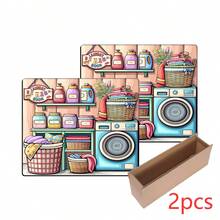 1 buah, Dekorasi Rumah, Alas Penutup Debu Mesin Cuci Bermotif Tema Laundry, Alas Karet Lembut, Aksesoris Ruang Cuci, Alas Pelindung Atas Mesin Cuci, Menyerap dan Cepat Kering, Alas Penutup Debu Kulkas, Alas Penyerap Meja Mesin Kopi, Alas Drainase Tanah Diatom, Penutup Debu Mesin Cuci dan Pengering Peralatan Dapur dan Ruang Cuci Modern, Dekorasi Rumah, Dekorasi Ruang Makan Dapur - MultiWarna - View 13