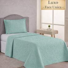 Luxury Single Bedspread, One-Sided, 2 Pieces, Ultrasonic Quilting, 11 Colors Available - Green - View 2